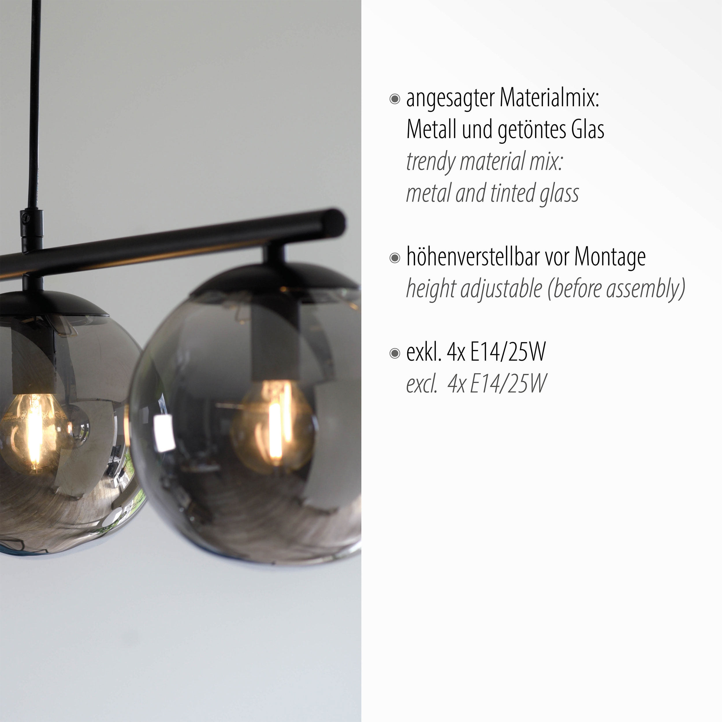 JUST LIGHT.Pendelleuchte 4flg