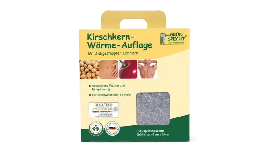 Grünspecht Kirschkernkissen mit 3 Kammern