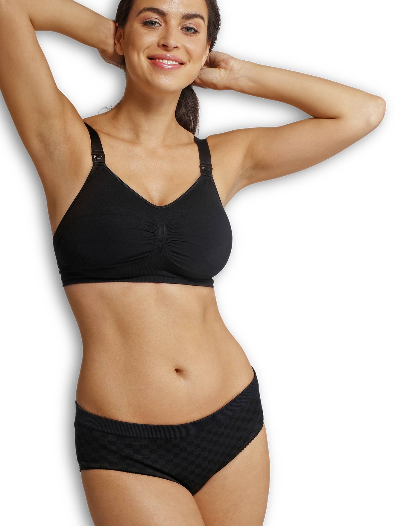 Soutien-gorge grossesse et allaitement rembourré sans coutures CARRIWELL noir