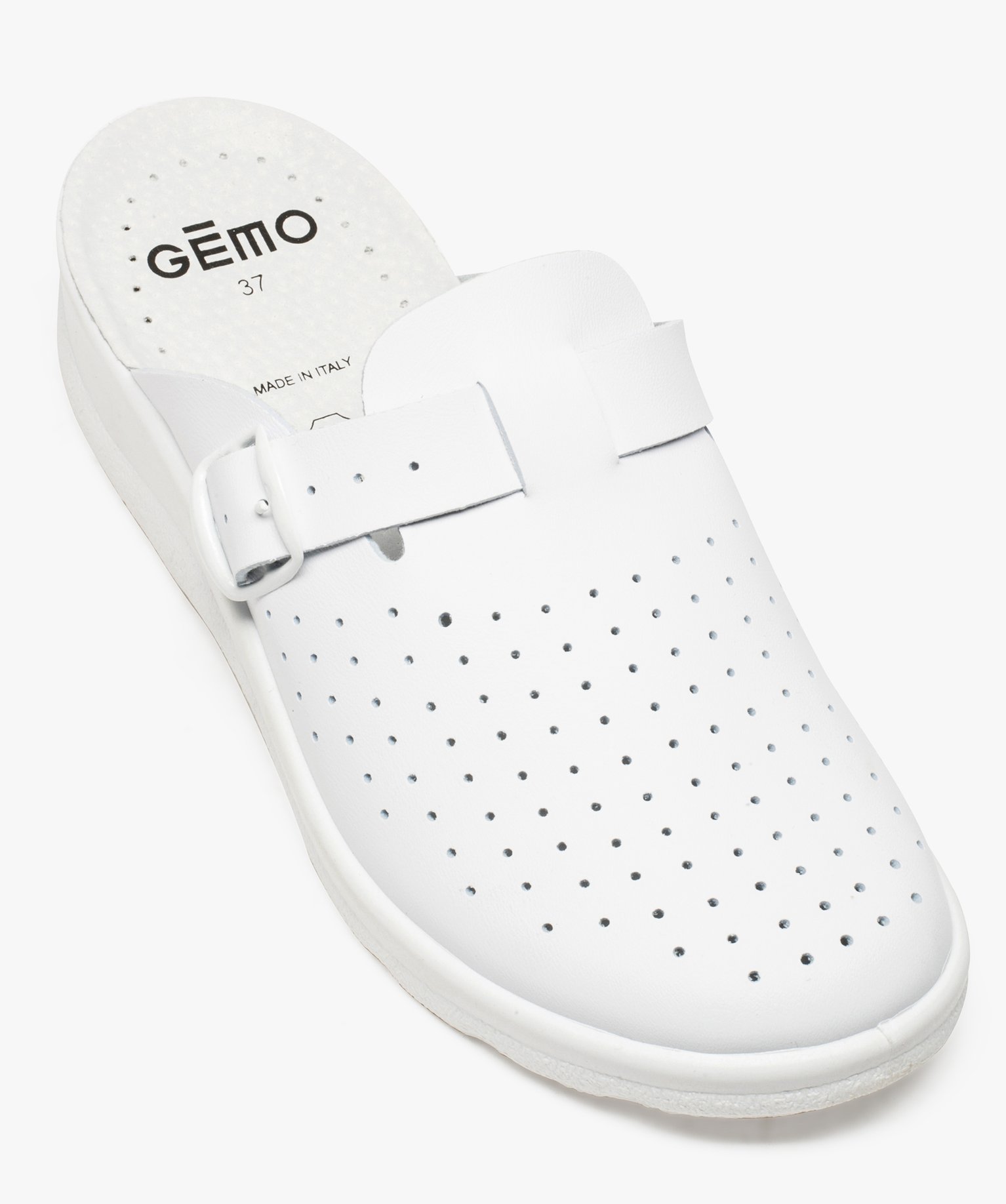 Sabots confort femme avec dessus perforé blanc | GEMO
