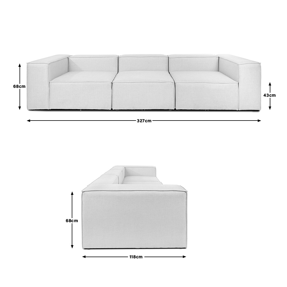 Home Deluxe Modulares Sofa VERONA - M hellgrau
