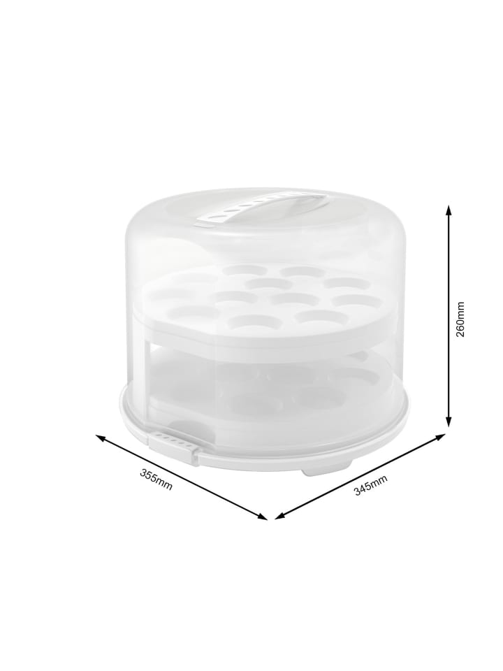 Rotho FRESH Tortenglocke hoch mit Trays in Transparent / Weiß günstig kaufen onesize