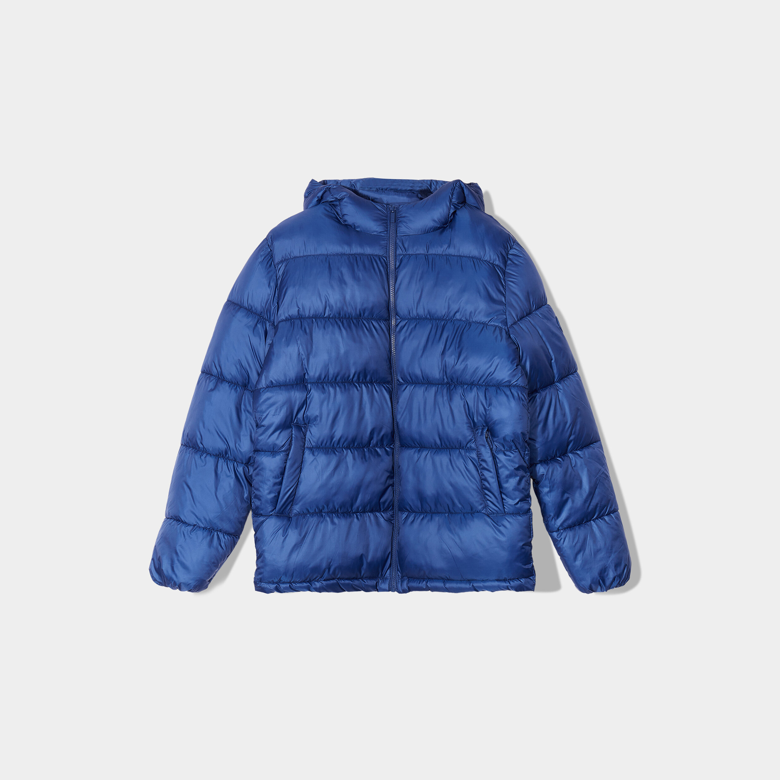 Doudoune zippée à capuche bleu roi homme | La Halle