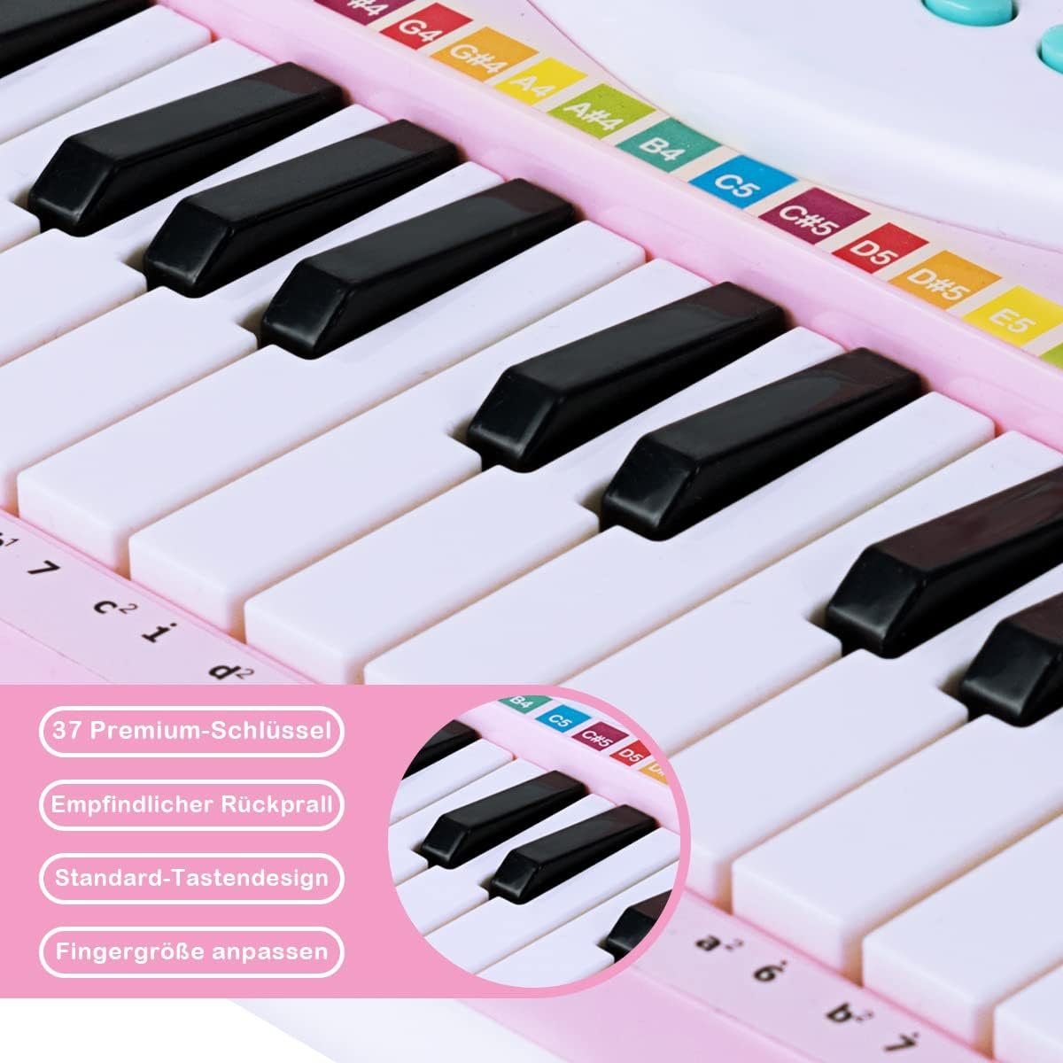 KOMFOTTEU Keyboard Spielzeugklavier, für Kinder ab 18 Monate