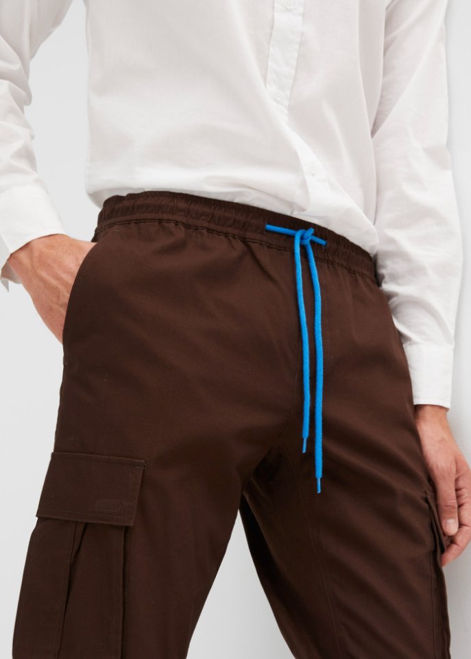 Slim Fit Schlupf-Cargohose, Straight
