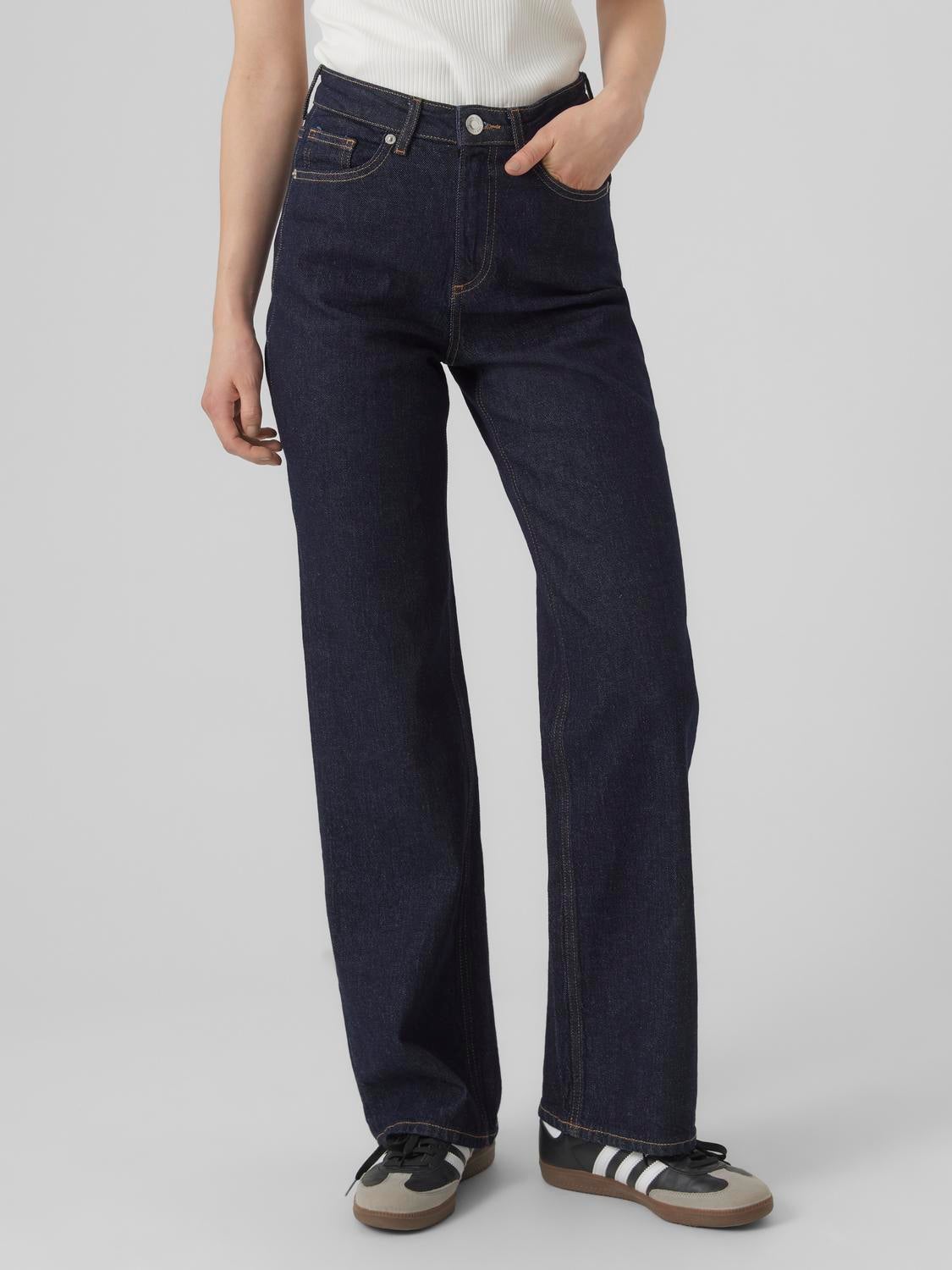 VMTESSA Hohe Taille Weit geschnitten Jeans