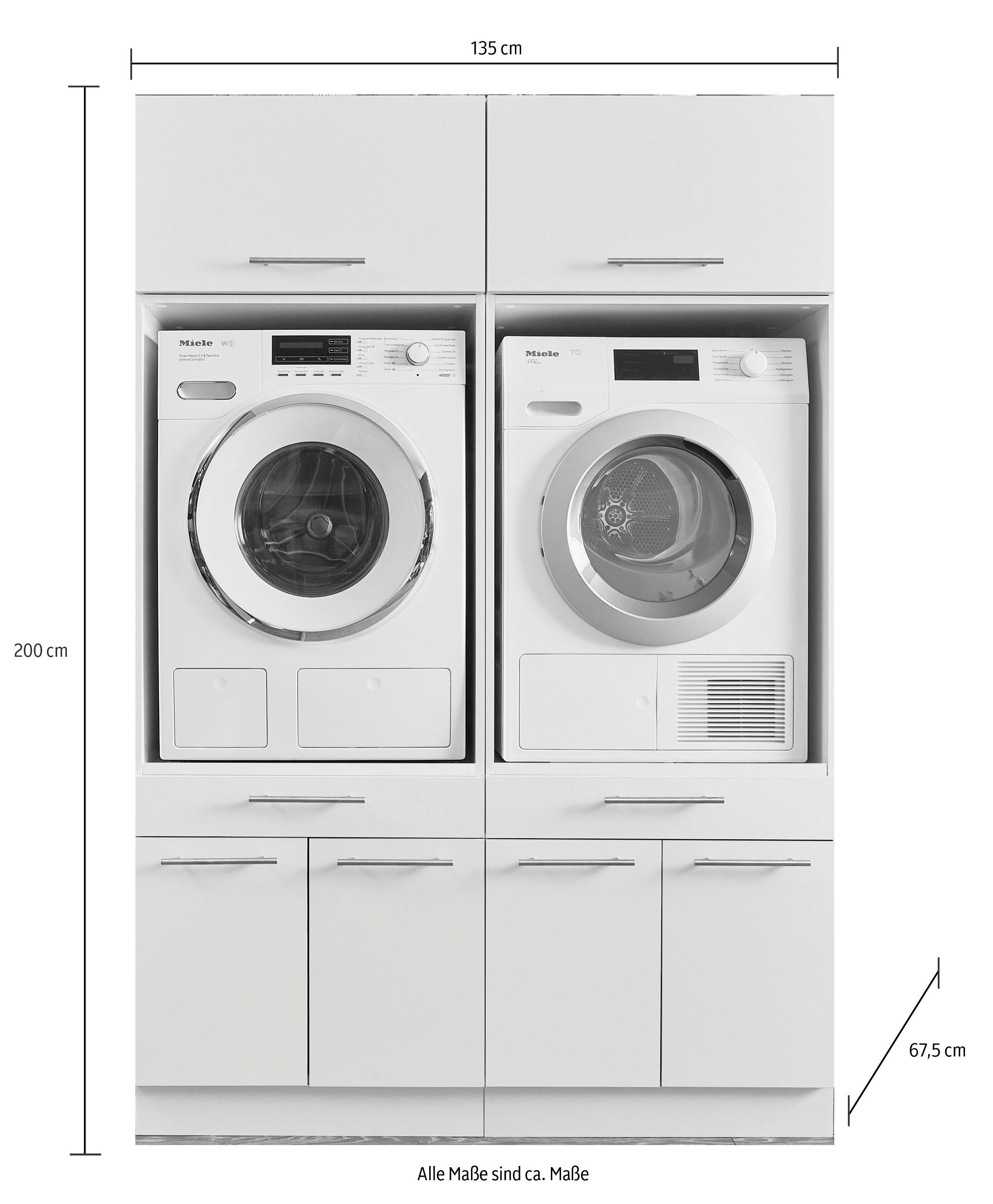 Laundreezy Mehrzweckschrank-Set LAUNDREEZY LDSK3, Breite 135 cm