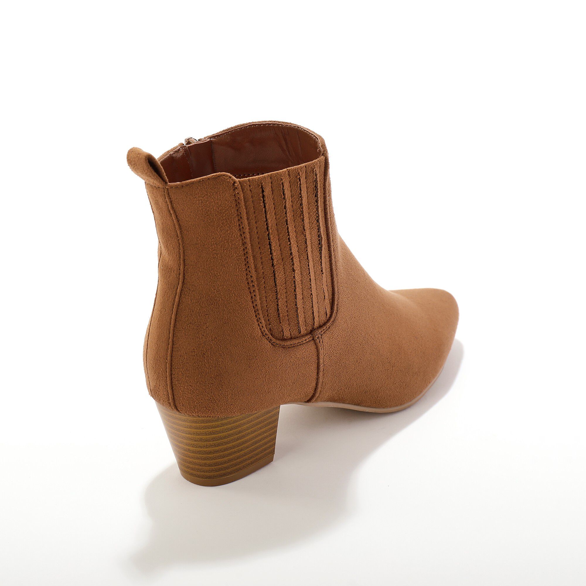 Boots folk élastiquées et zippées à talon