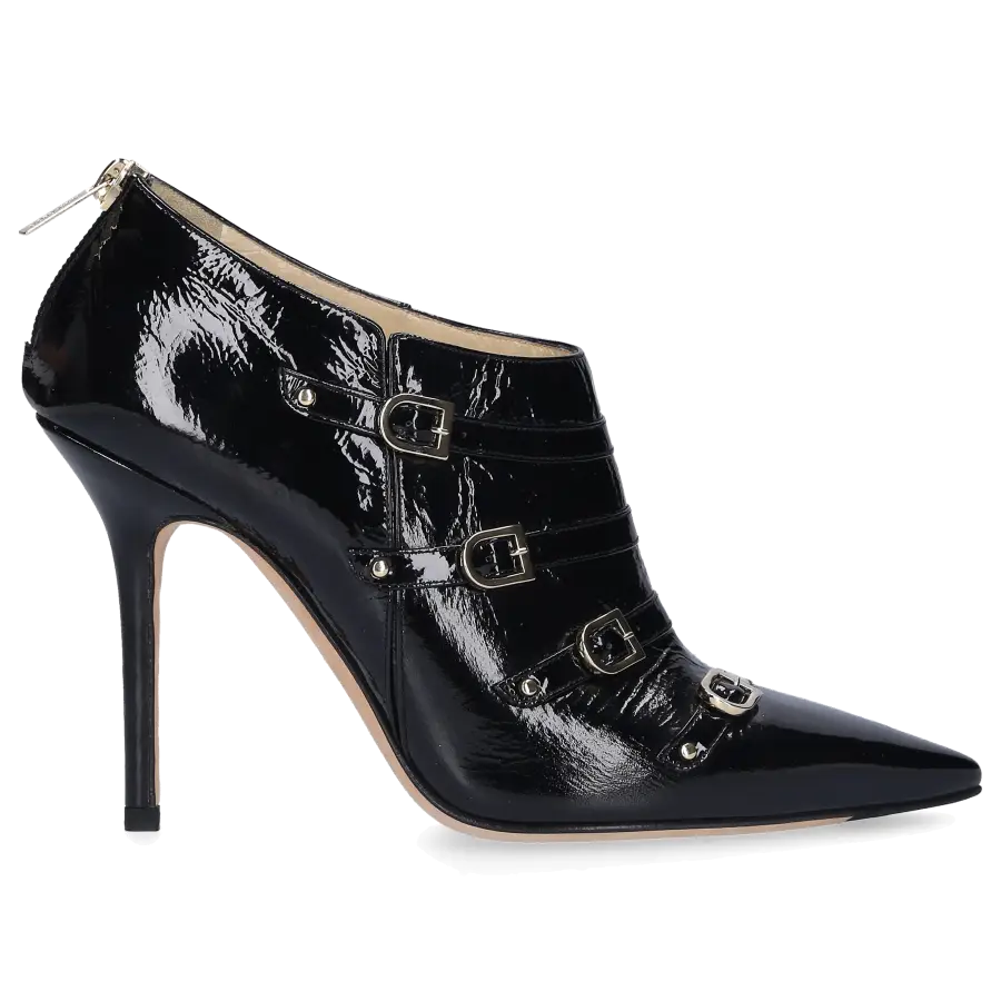 Jimmy Choo - Stiefeletten KAISER Lackleder Logo schwarz - schwarz