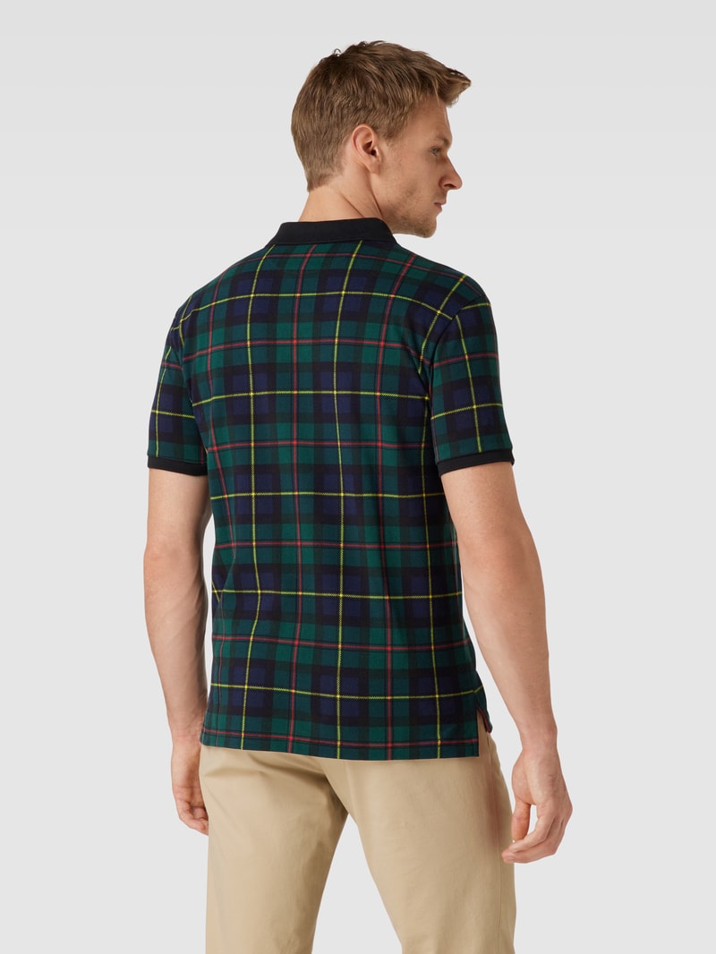 Poloshirt mit Tartan-Muster und 2-Knopfleiste in grün