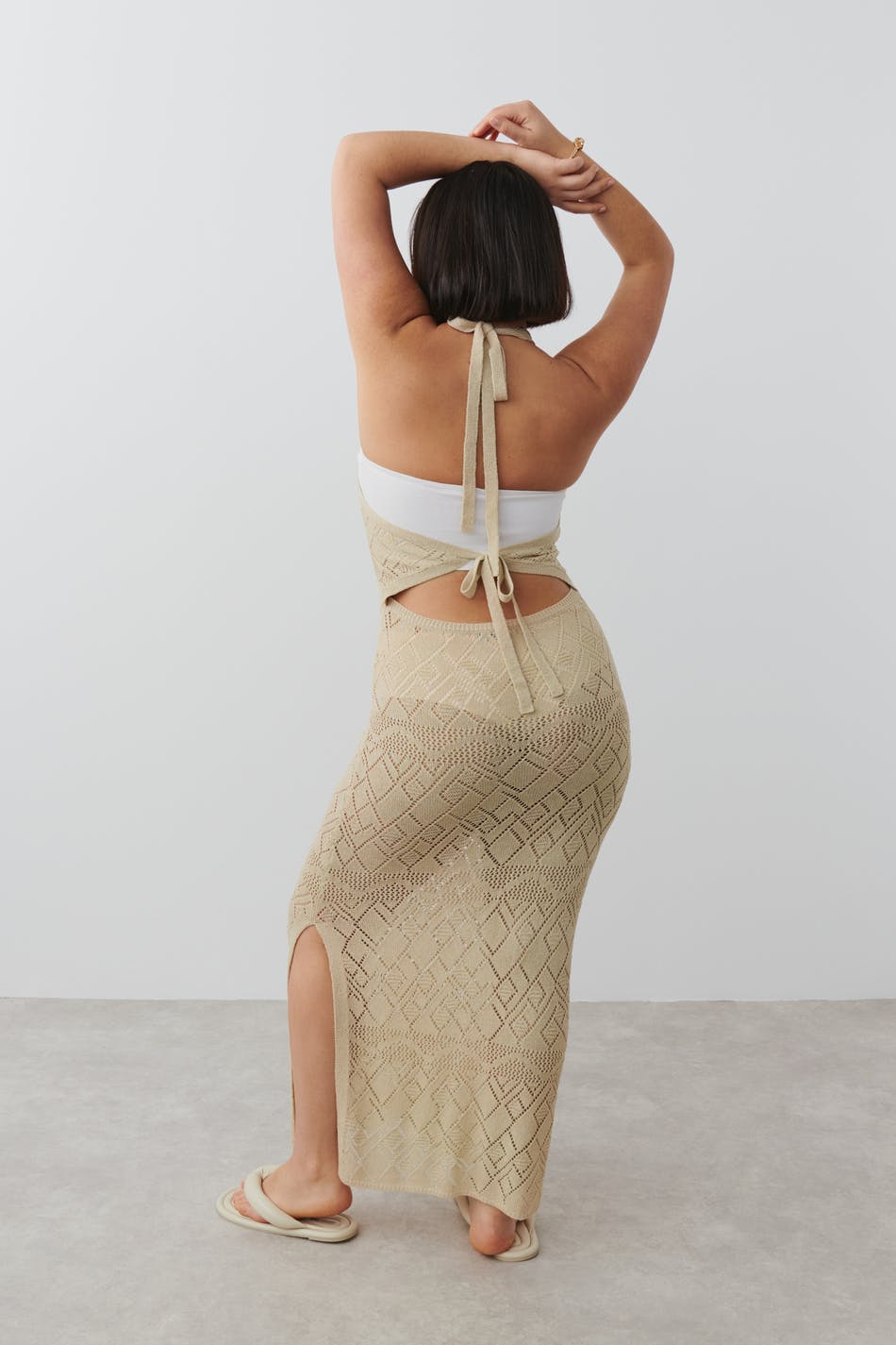 Open back crochet dress