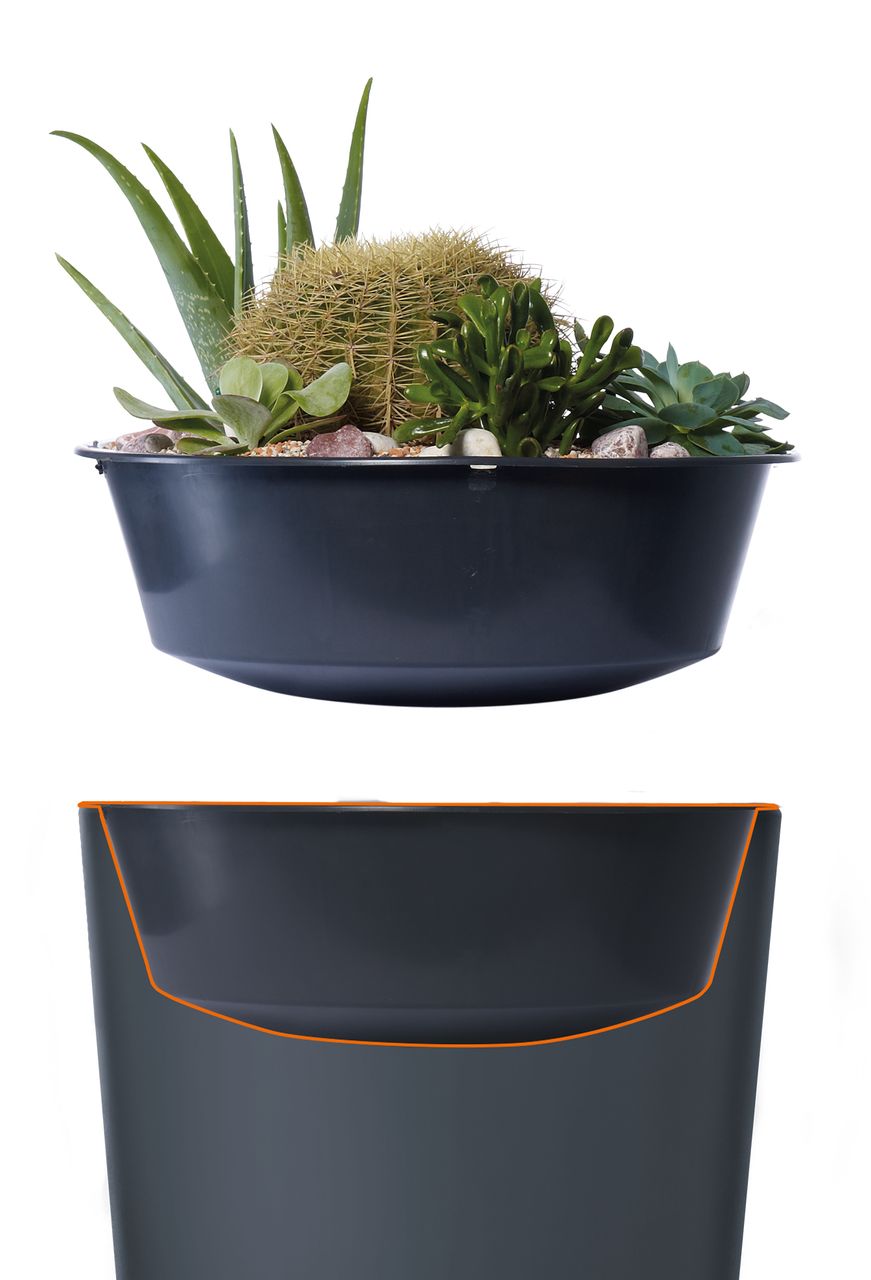 4rain VASO 2in1 Regenspeicher 220 L graphite grey inkl. Anschlussset und Auslaufhahn