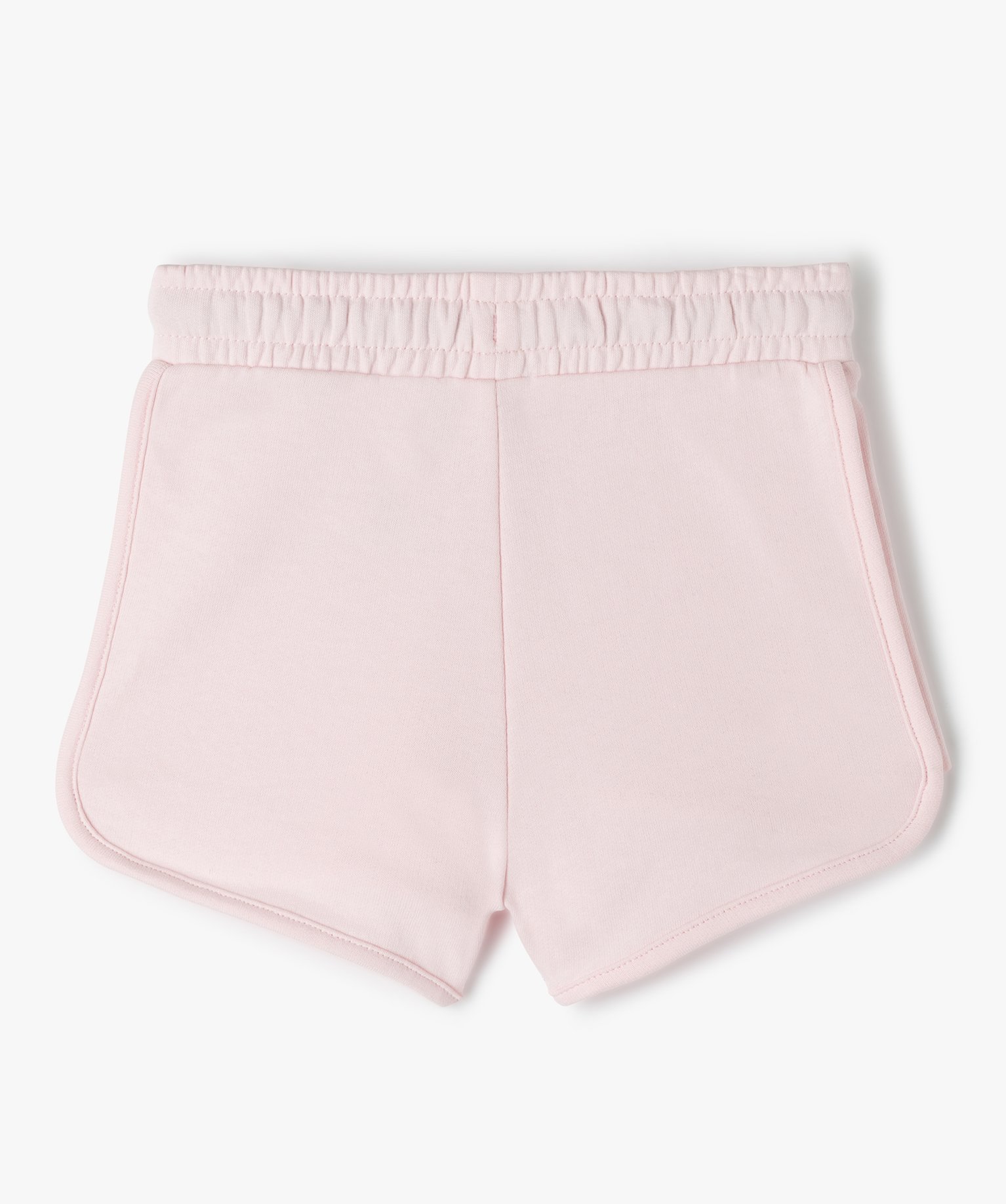 Short fille en maille avec taille élastiquée rose | GEMO