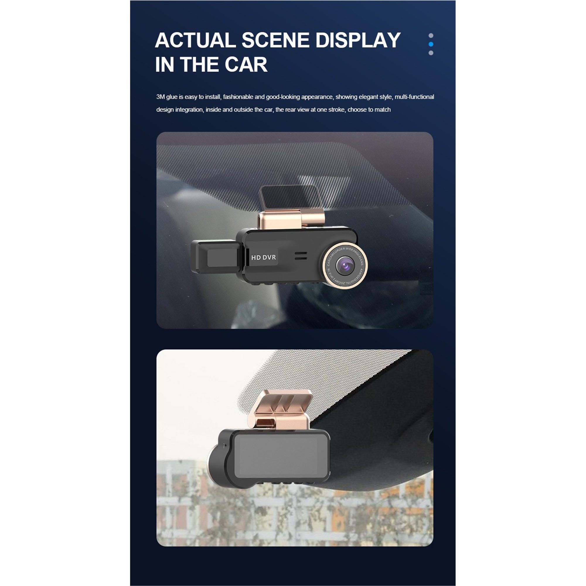 Mutoy Full HD Dashcam,HD 1080P Dashcam, Dashcam (Vorne und Hinten Autokamera, Nachtsicht, 150° Ultraweitwinkel)