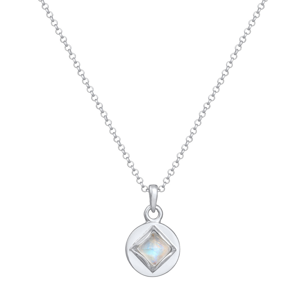 Elli PREMIUM Elli PREMIUM Collier Femme Pendentif Pyramide avec Pierre de Lune en Argent 925 collier