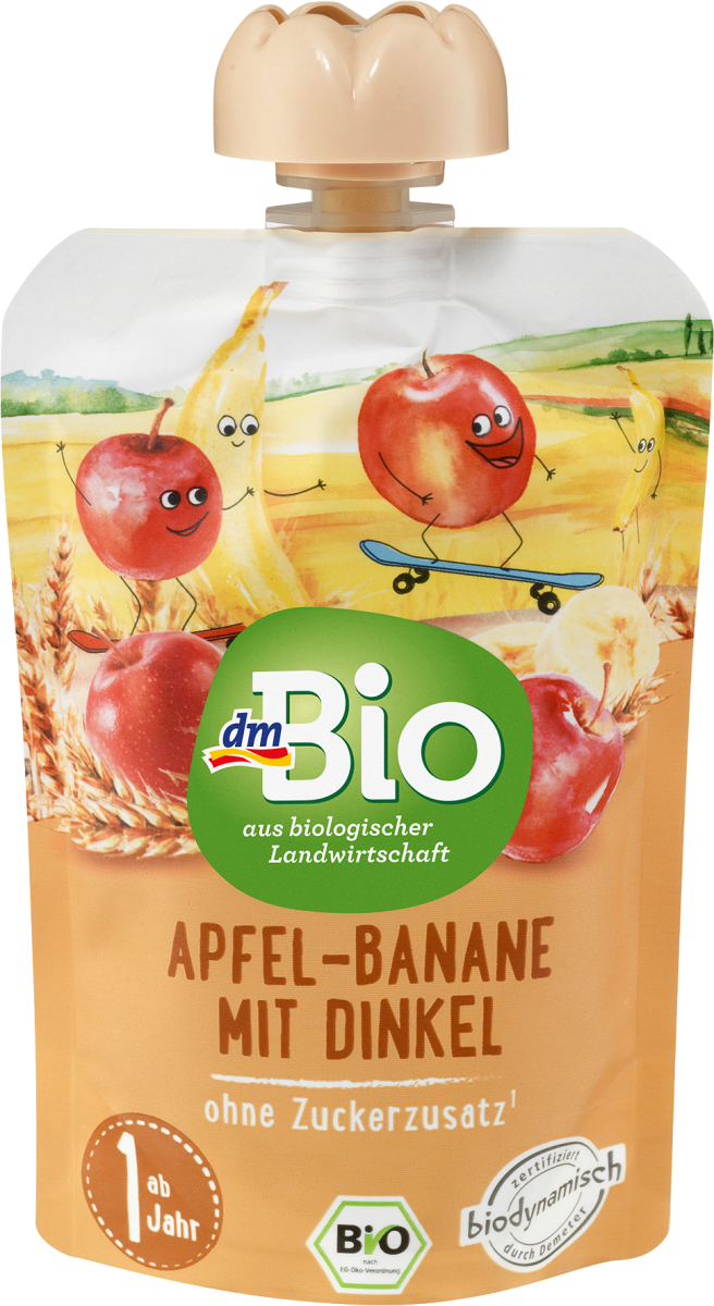 Quetschie Apfel-Banane mit Dinkel ab 1 Jahr, Demeter, 100 g