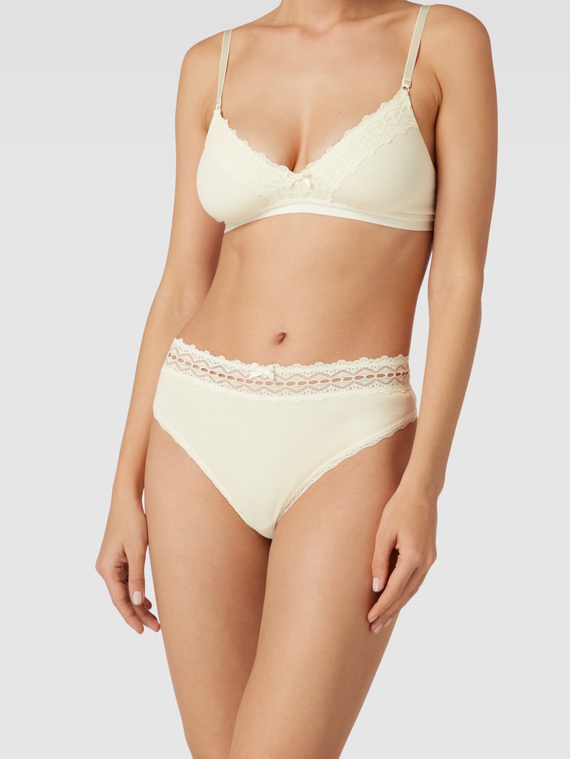 String mit Spitzenbesatz Modell 'Claire String' in offwhite