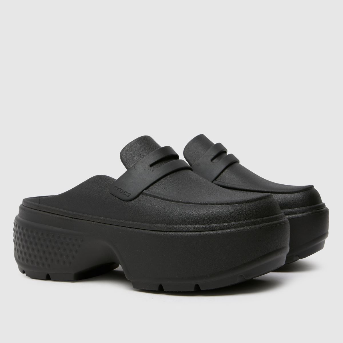 Crocs Stomp mokaszin lapos cipő fekete színben