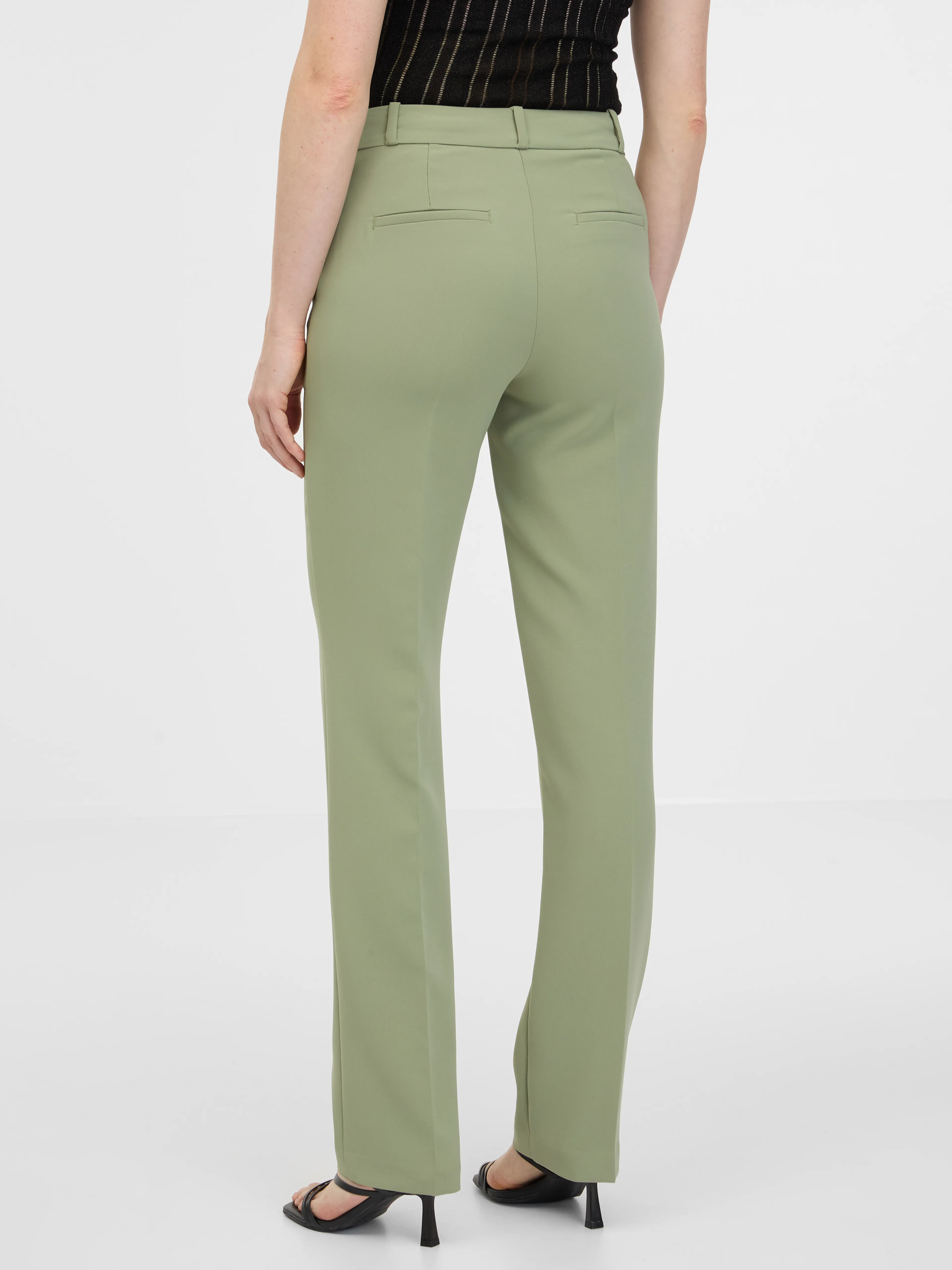 Khakifarbene Damen-Straight-Hose ORSAY