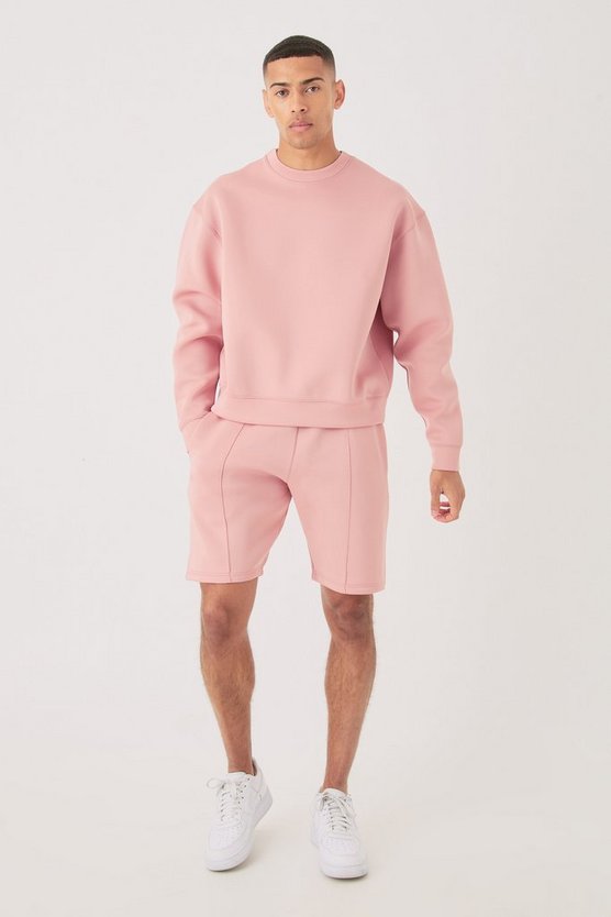 Kurzer kastiger Oversize Sweatshirt-Trainingsanzug