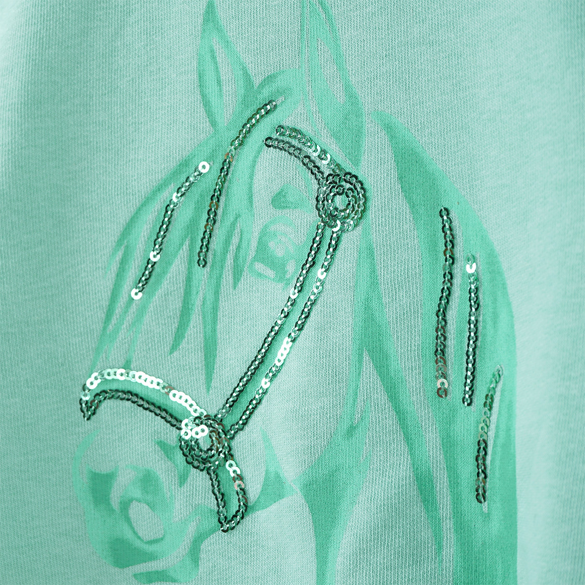 Mädchen Sweatshirt mit Pferde-Print
