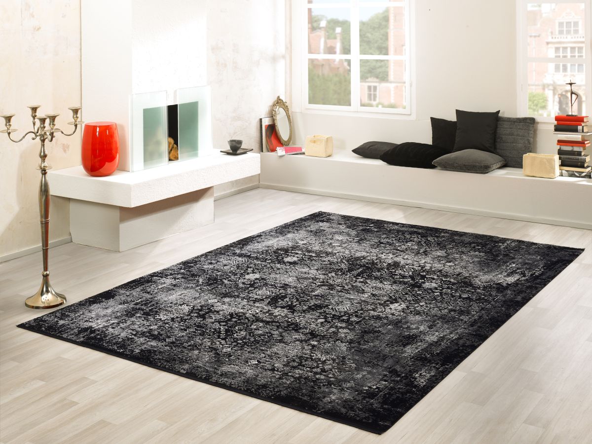 Webteppich Fantastik Schwarz-Grau 80 x 250 cm