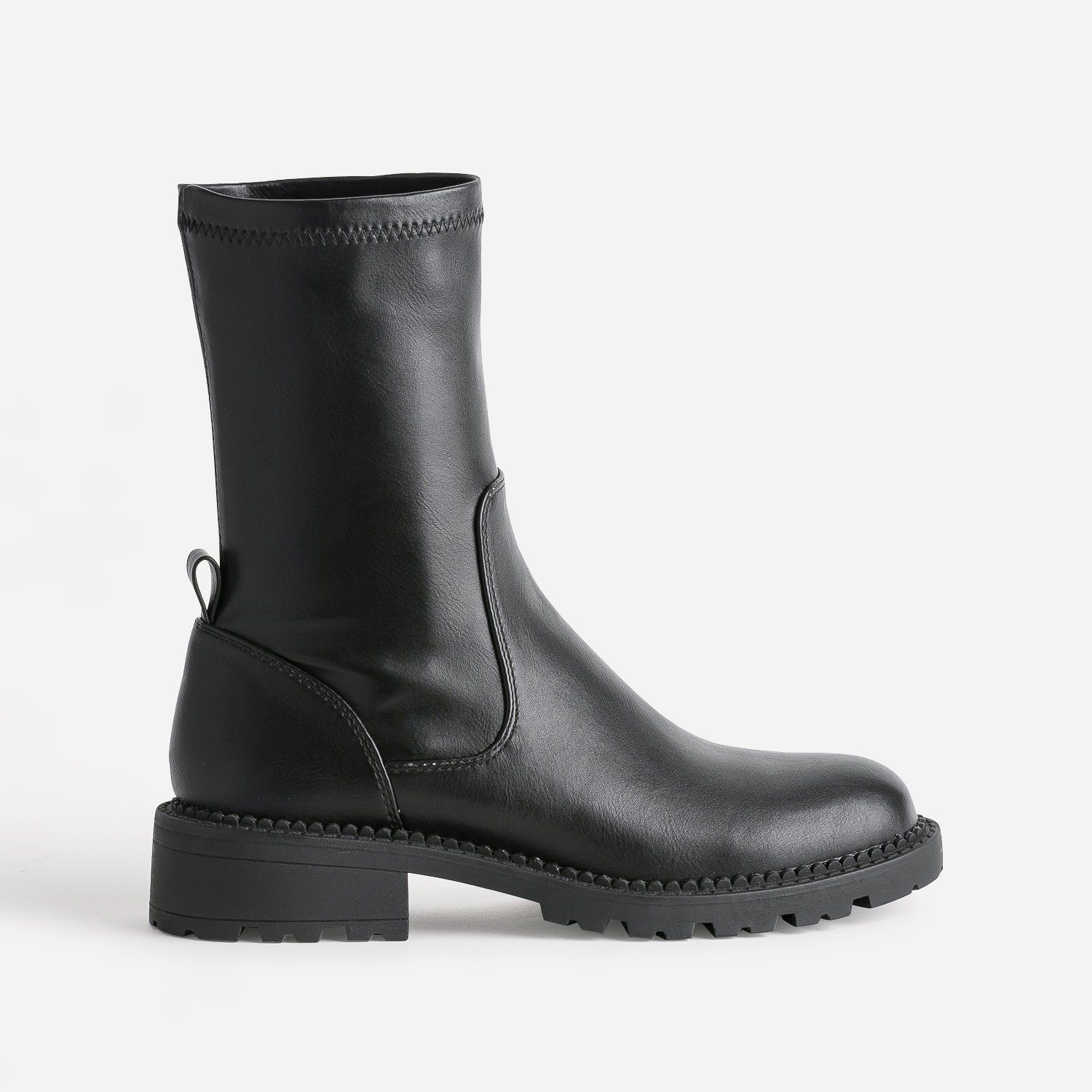 Boots TEXTO noir à semelle crantée