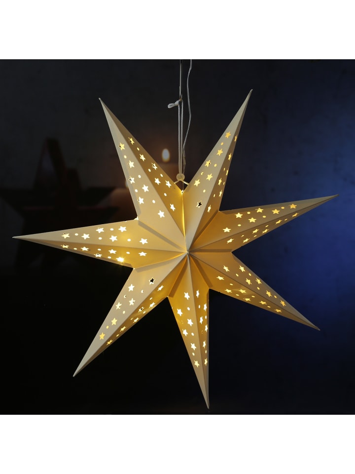 MARELIDA LED Papierstern Samtstern Weihnachtsstern D: 60cm in weiß günstig kaufen onesize