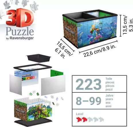 3D Puzzle Aufbewahrungsbox Minecraft
