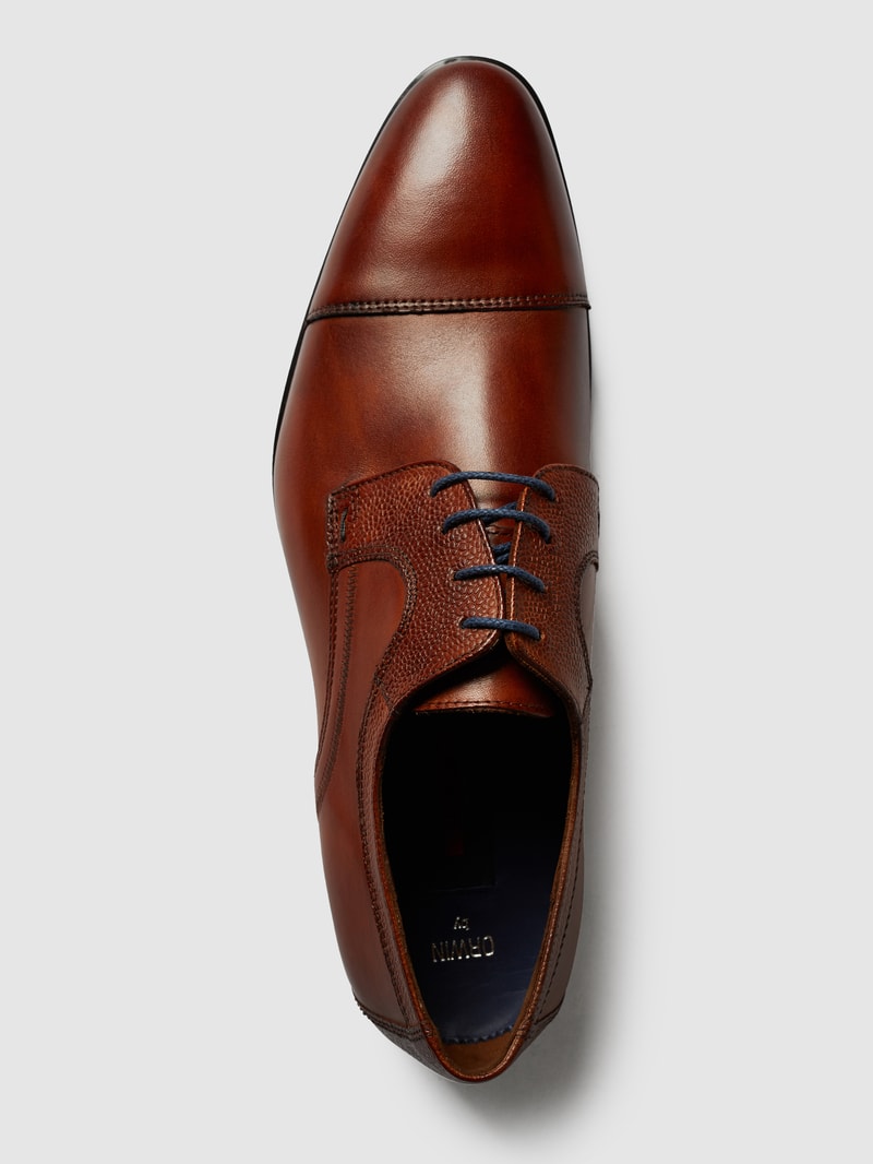 Derby aus Leder Modell 'Orwin' in cognac