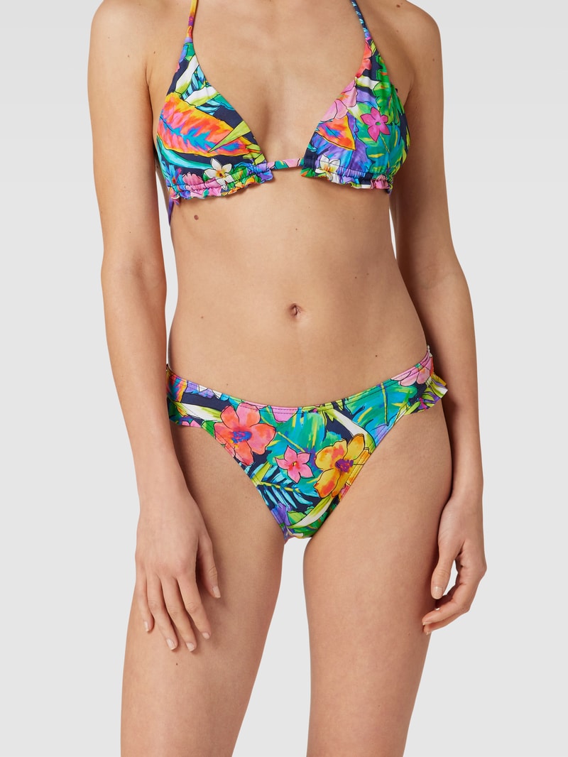 Bikini-Slip mit Allover-Print Modell 'BAILA LEILANI' in marineblau