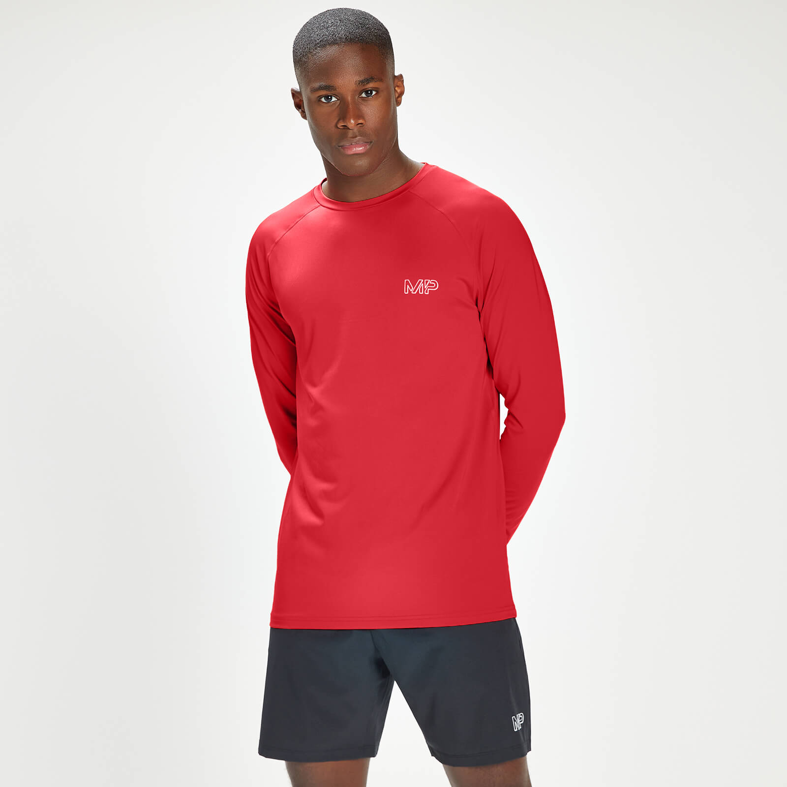 T-shirt d’entraînement à manches longues MP Infinity Mark Graphic pour hommes – Rouge danger