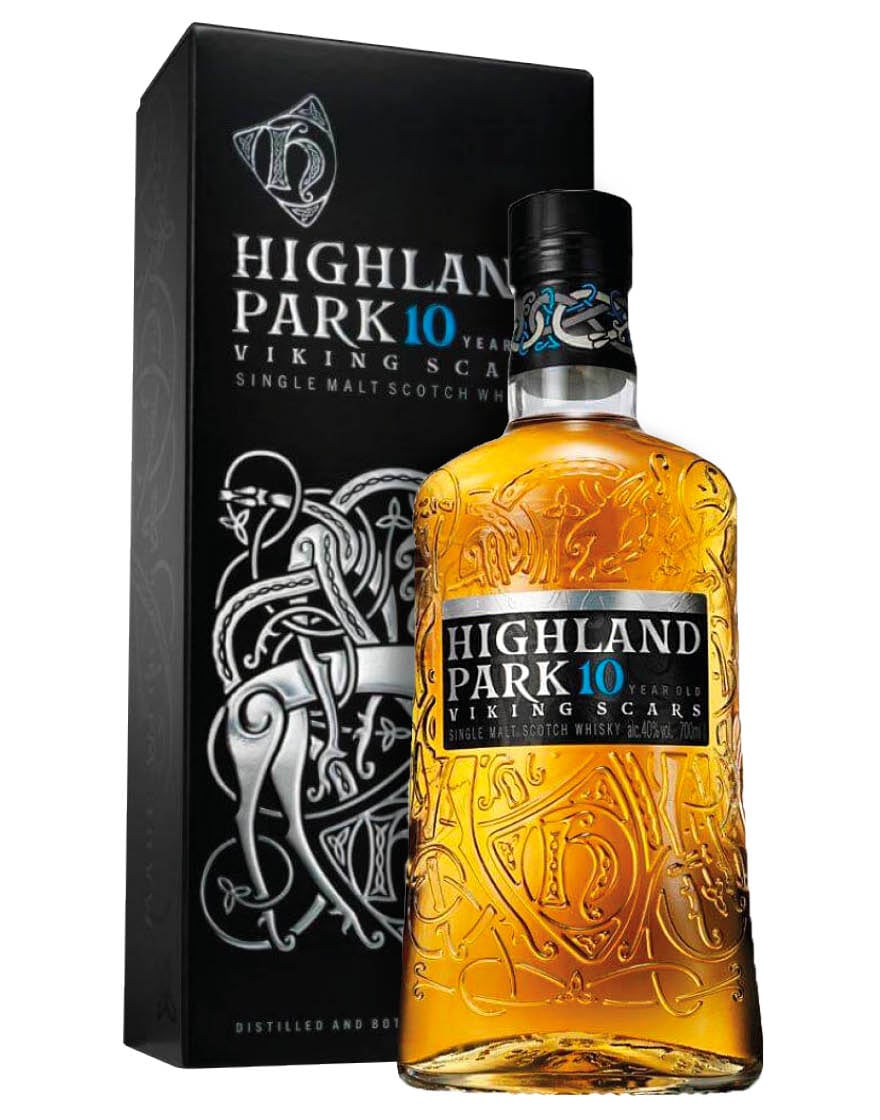 Single Malt Scotch Whisky 10 Years Old Viking Scars Highland Park 0,7 ℓ, En Étui