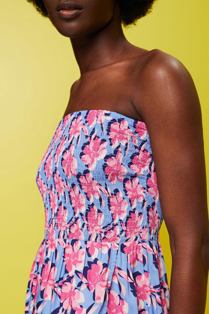 Gesmoktes Schlauchkleid in Midilänge, LENZING™ ECOVERO™
