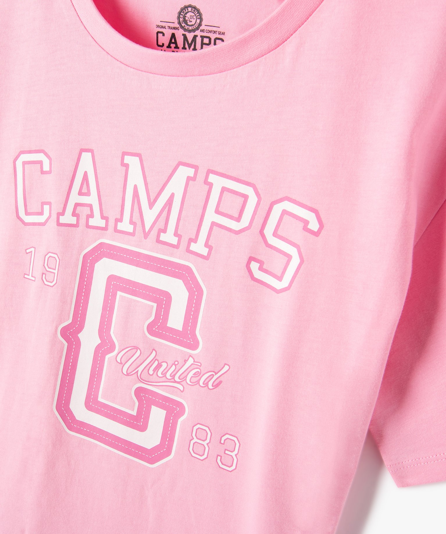 Tee-shirt fille coupe large avec inscription - Camps United rose | GEMO