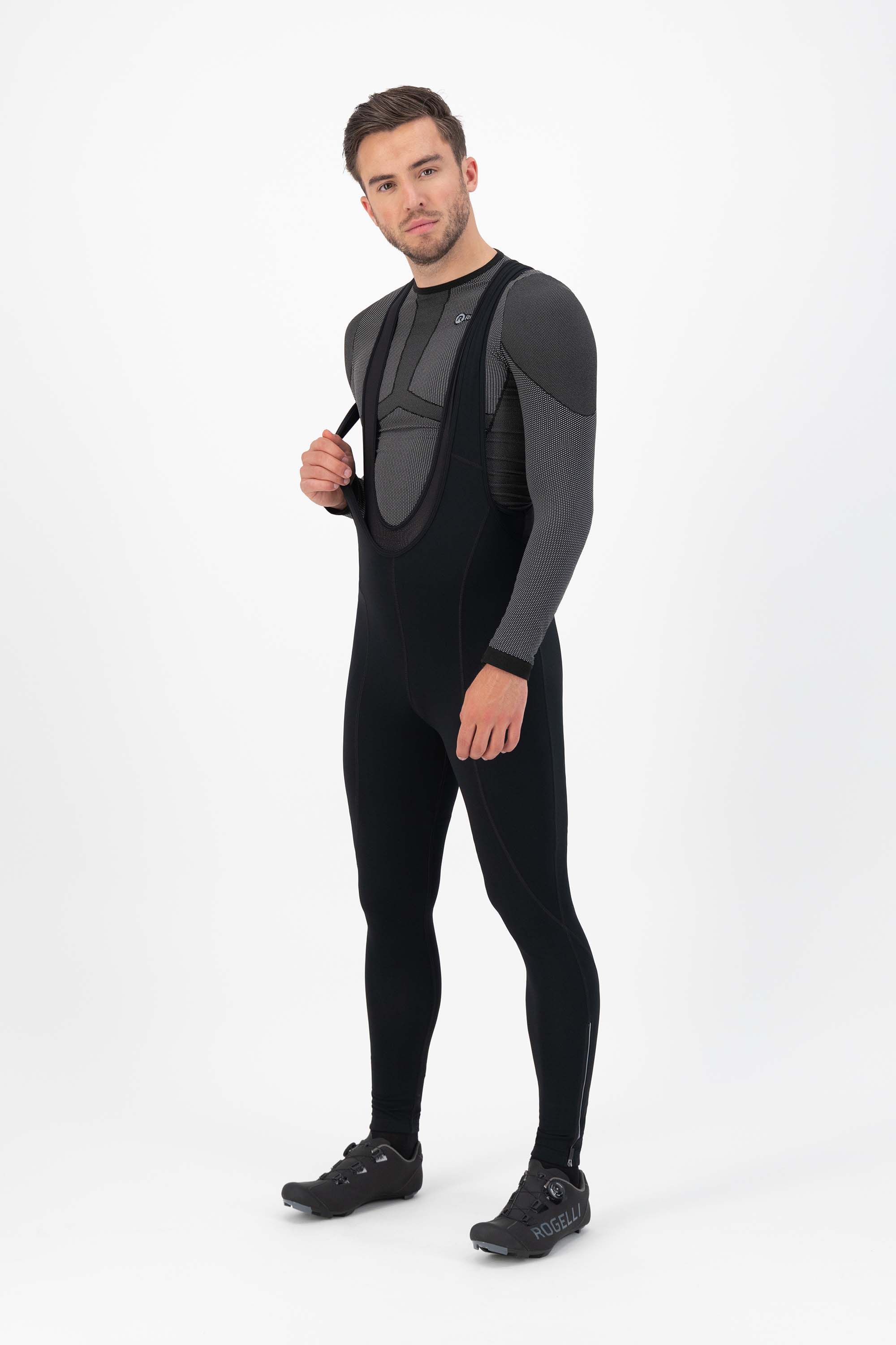 Rogelli Core Black Herren lange Radhose ohne Sitzpolster mit Träger