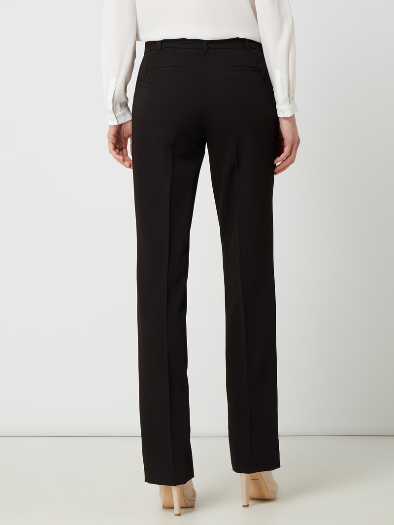 Slim Fit Stoffhose mit Stretch-Anteil in schwarz