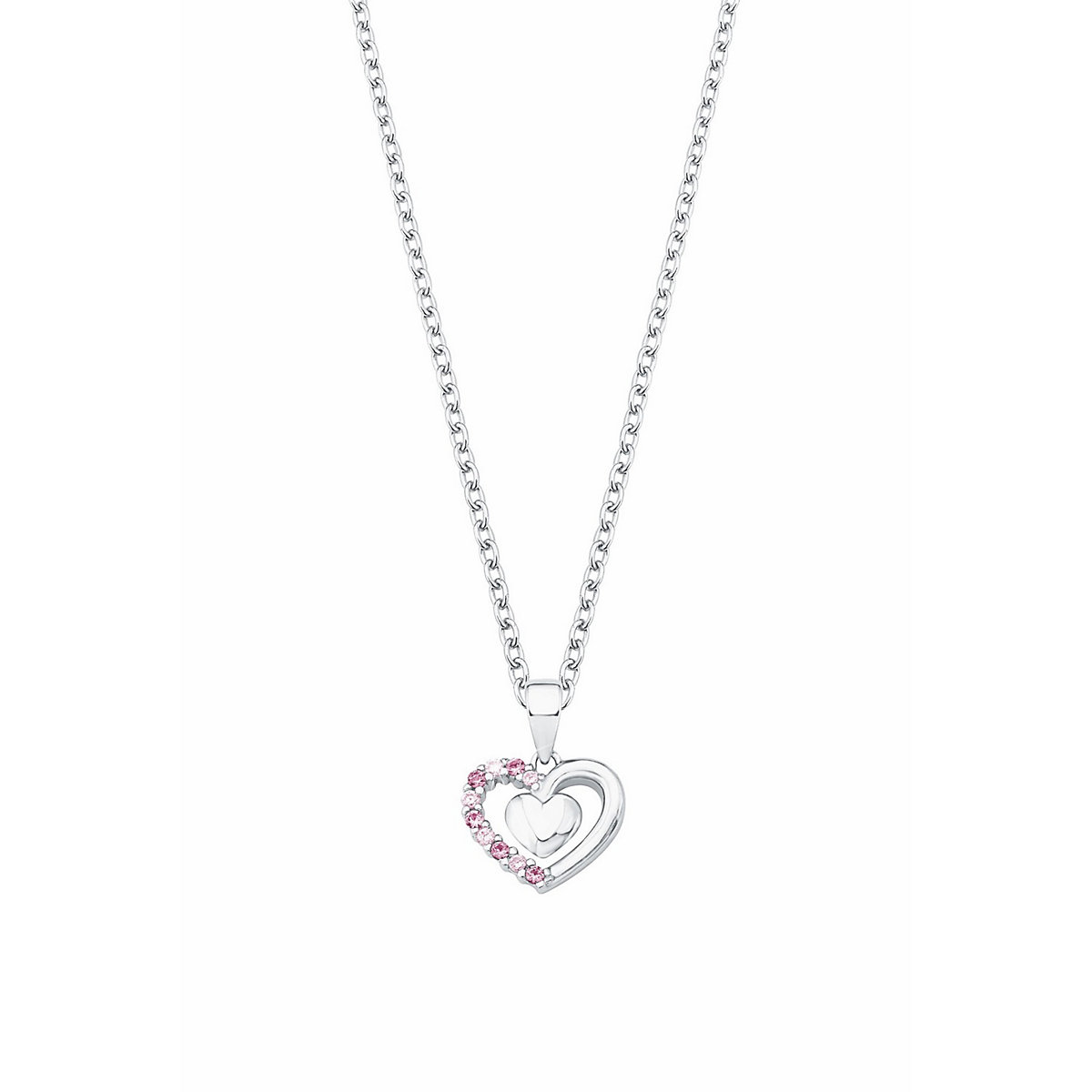 Kette mit Anhänger für Mädchen, 925 Sterling Silber, Zirkonia synth. | Herz Halsketten für Mädchen