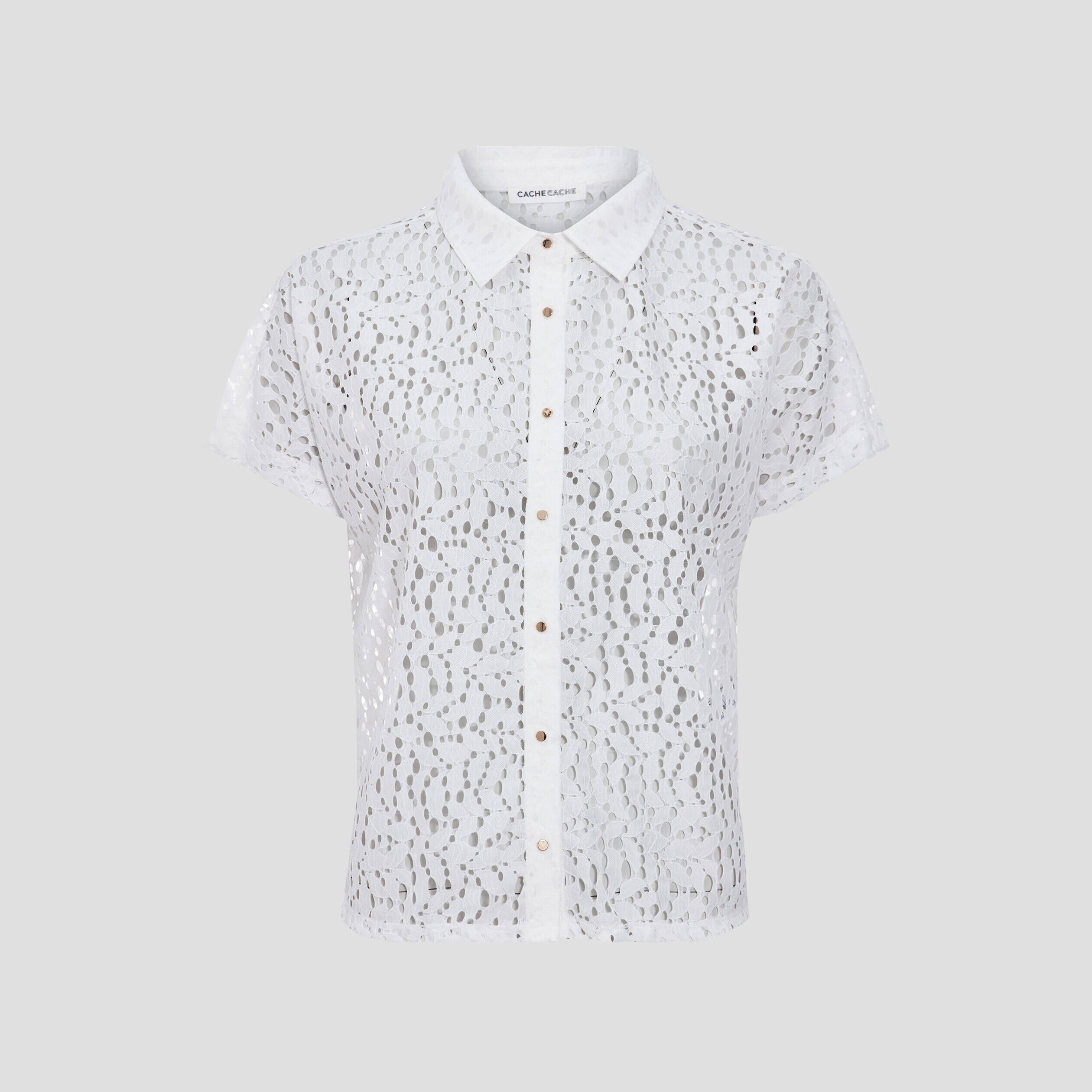Chemise manches courtes ecru femme | Cache Cache