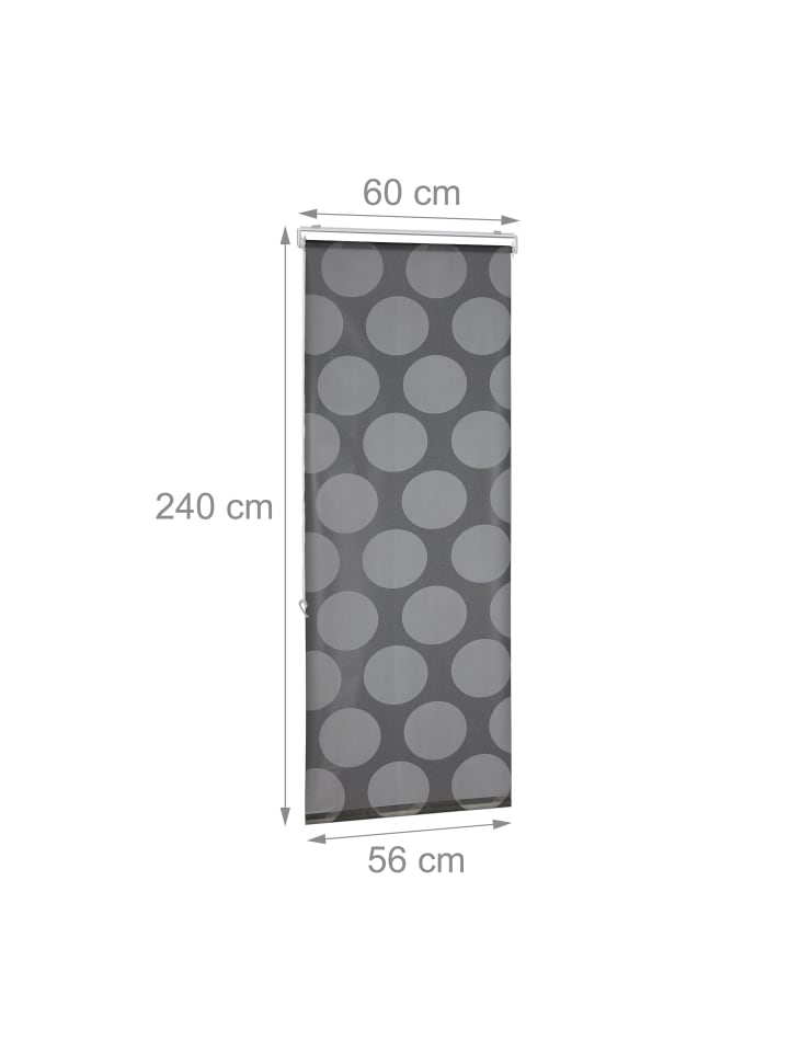 relaxdays Duschrollo Punkte in Grau - (B)60 x (H)240 cm günstig kaufen onesize
