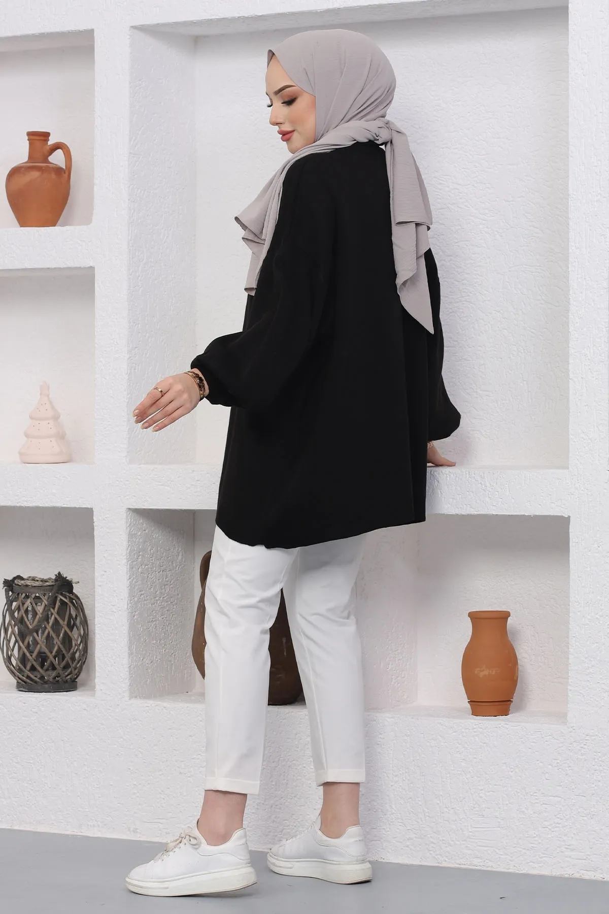 InStyle  Sara Stricktunika mit Reißverschluss – Schwarz