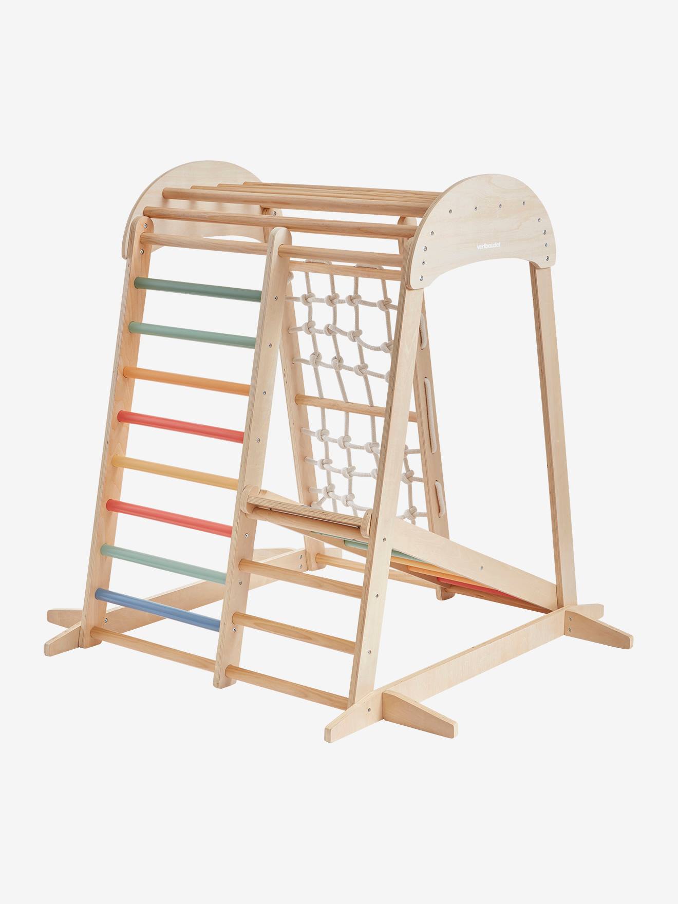 Vertbaudet Kinder Indoor-Klettergerüst, Holz FSC - natur