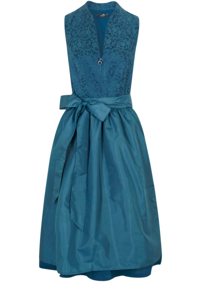 Dirndl mit Jacquardmuster und Schürze in Midilänge (2-tlg.Set)
