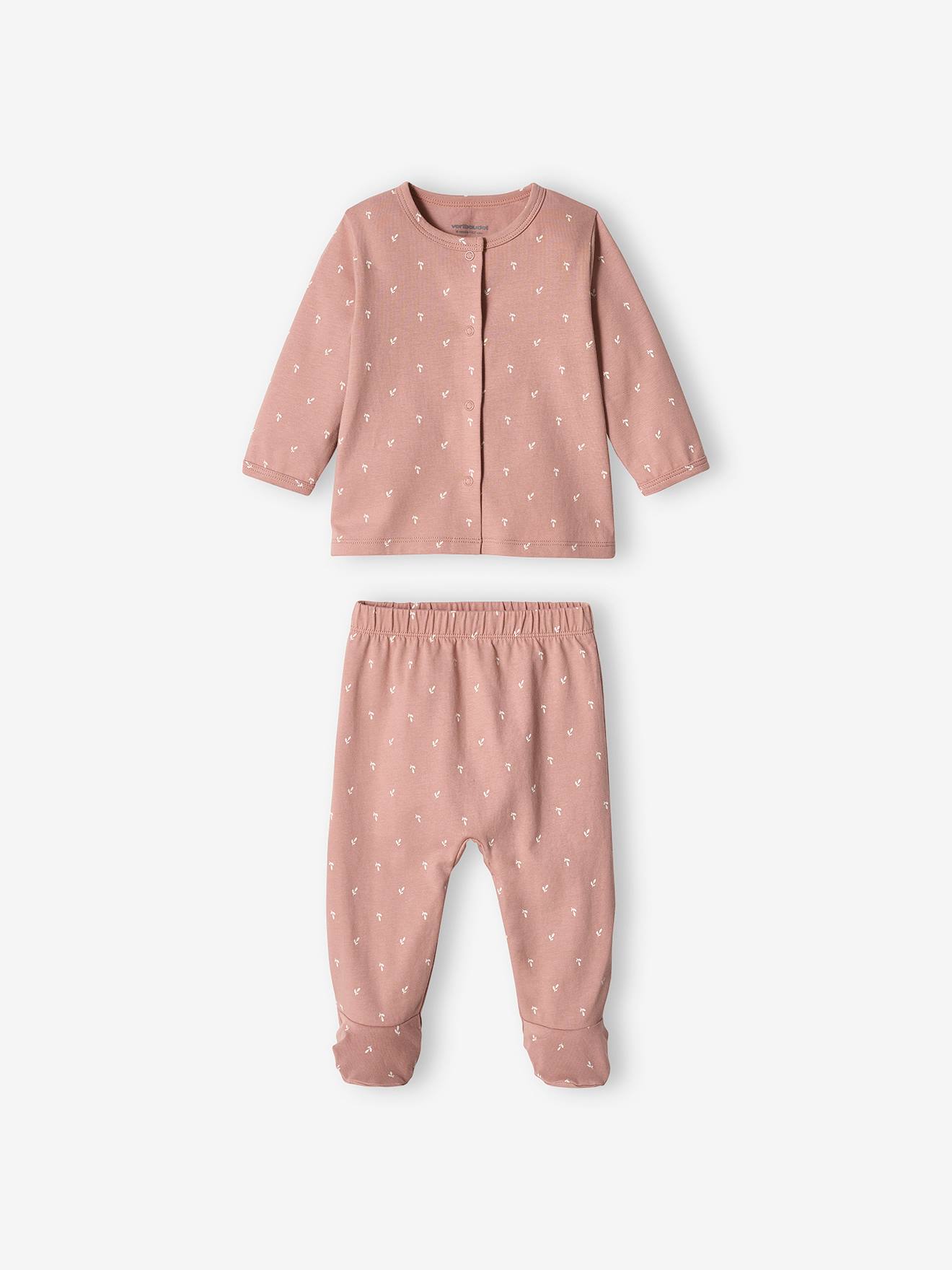 Lot de 2 pyjamas en jersey bébé fille lilas poudré
