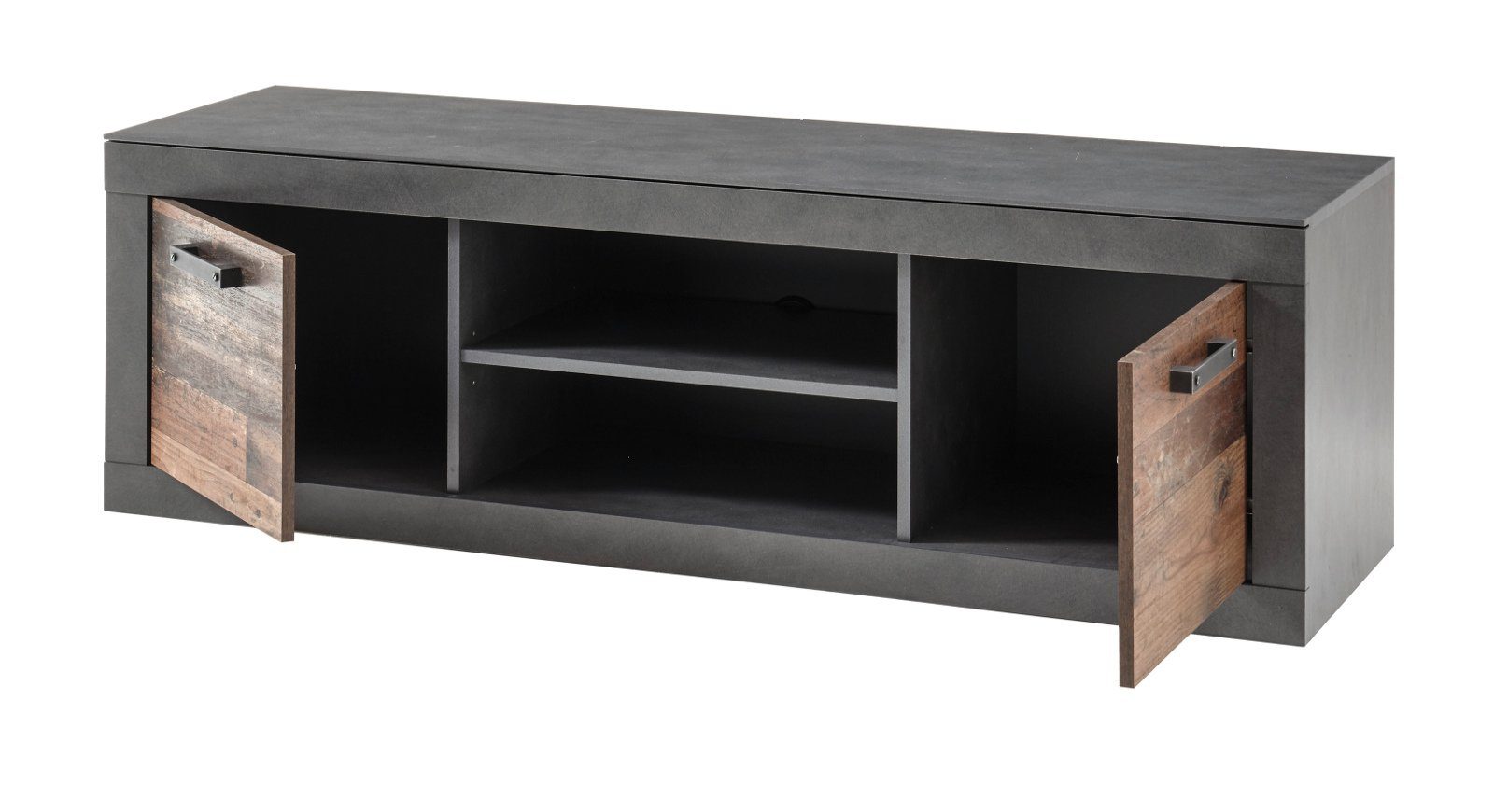 Furn.Design Wohnwand Ward, (Schrankwand in Used-Wood-Design, 3-teilig, ca. 260 x 201 cm), mit viel Stauraum