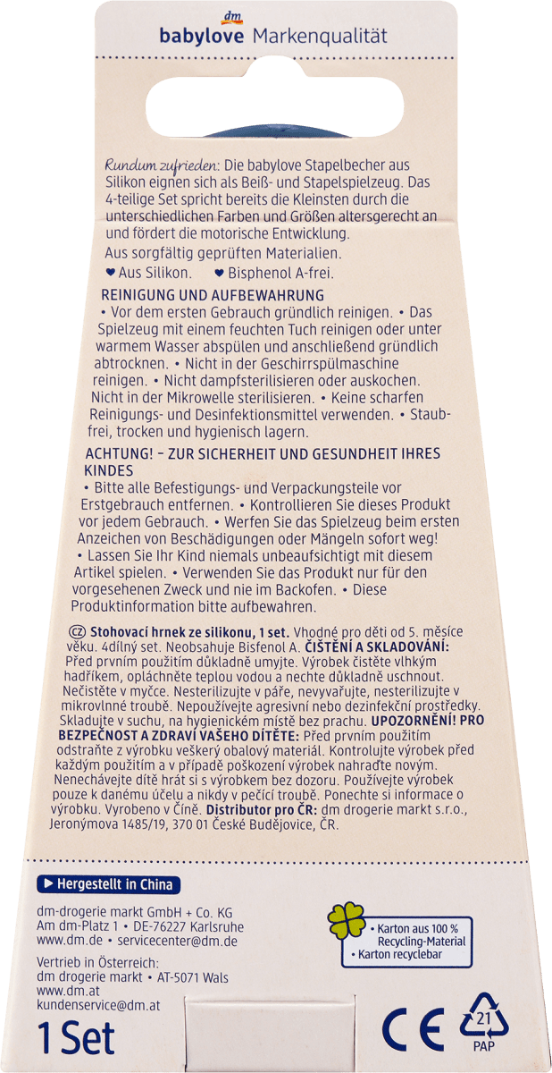Stapelbecher aus Silikon, 4-teilig, 1 St