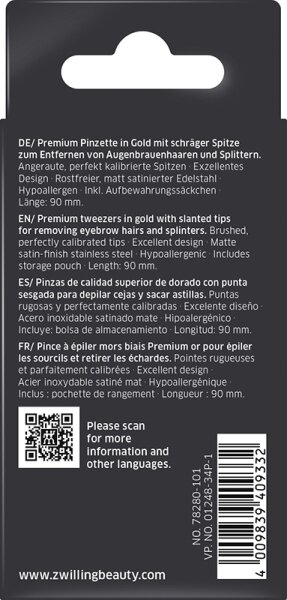 ZWILLING Beauty Premium Pinzette, schräg - gold Pinzette