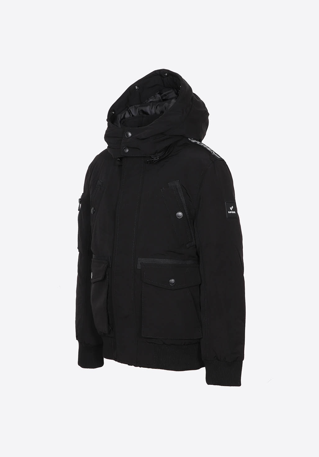 MENZO  Blouson noir Garçon en 100% polyester recyclé