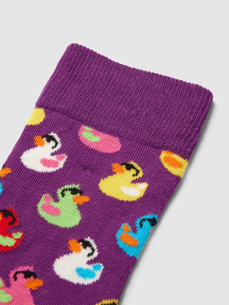 Socken mit Motiv-Print Modell 'RUBBER DUCK' in lila