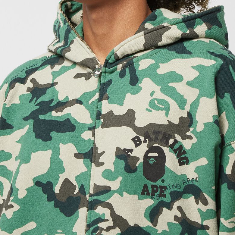 A Bathing Ape Woodland Camo Loose Fit Full Zip Hoodie M olive drab